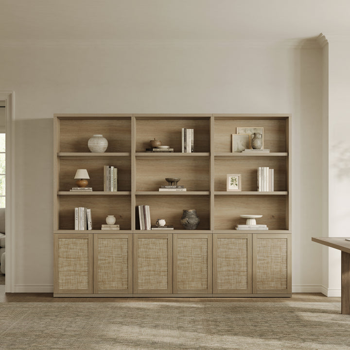 Zura Rattan Bookcase, 71 Inches Tall