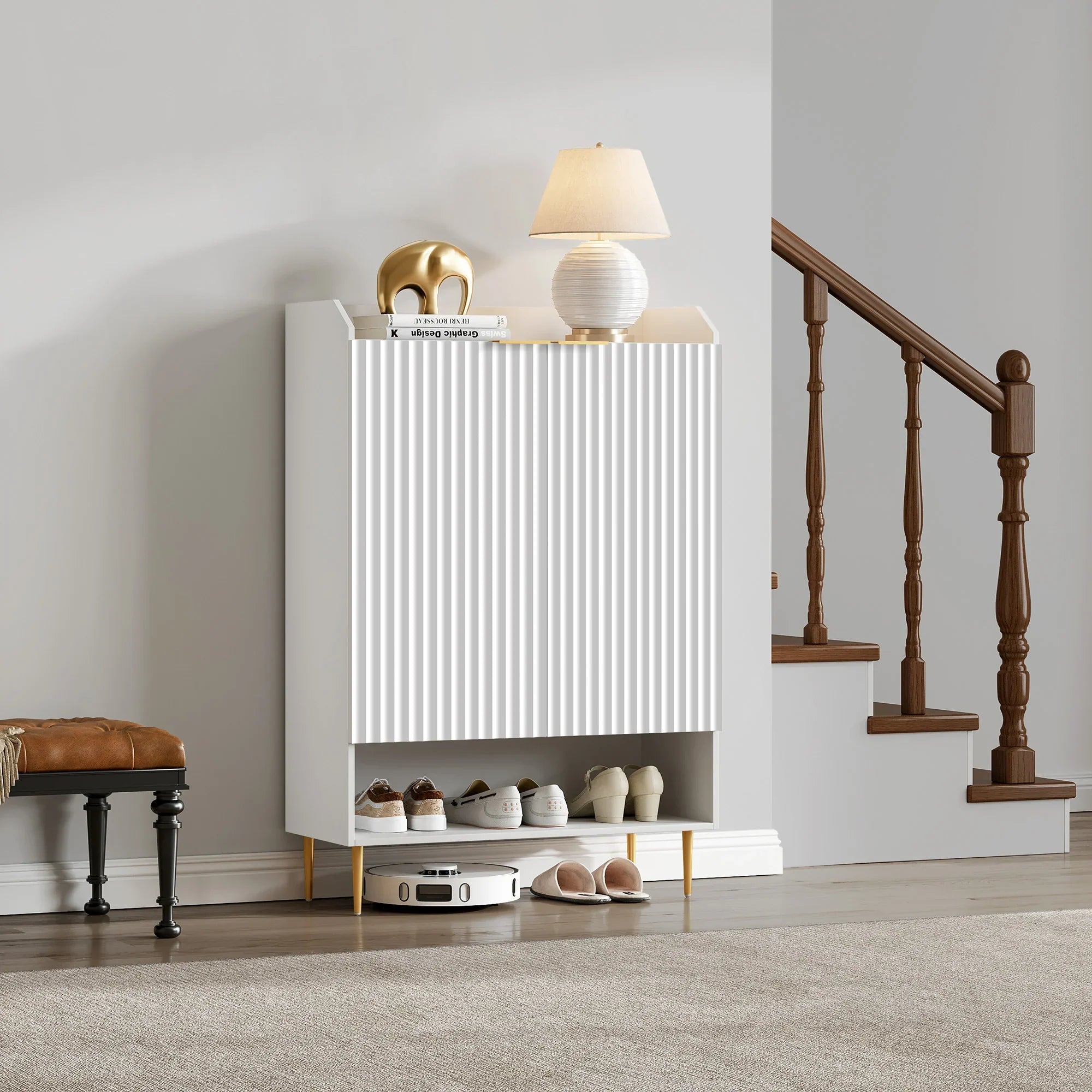 Opus White Shoe Cabinet