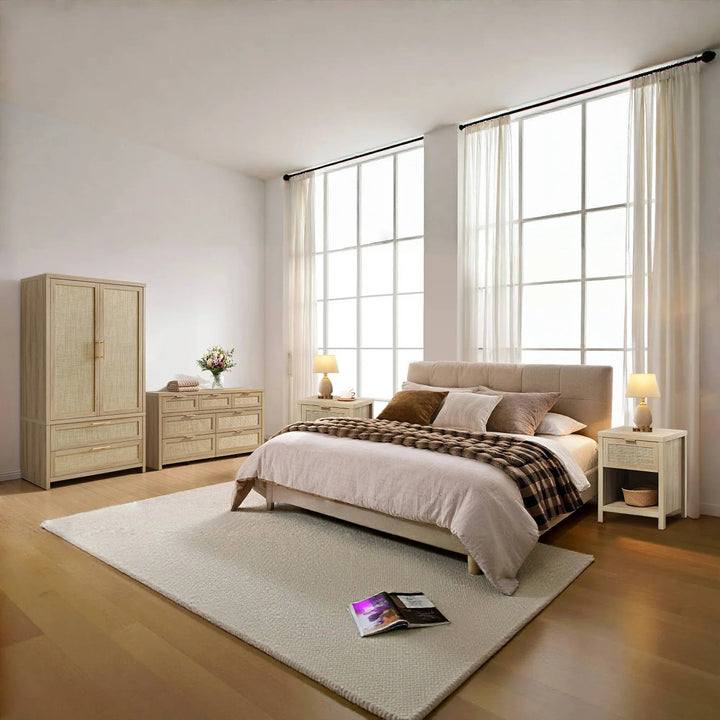 Savanna Set of 2 Wardrobes, Dresser, Nightstands Set