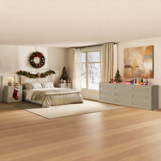 Zura Modular 9-Drawer Chest and Nightstands Set