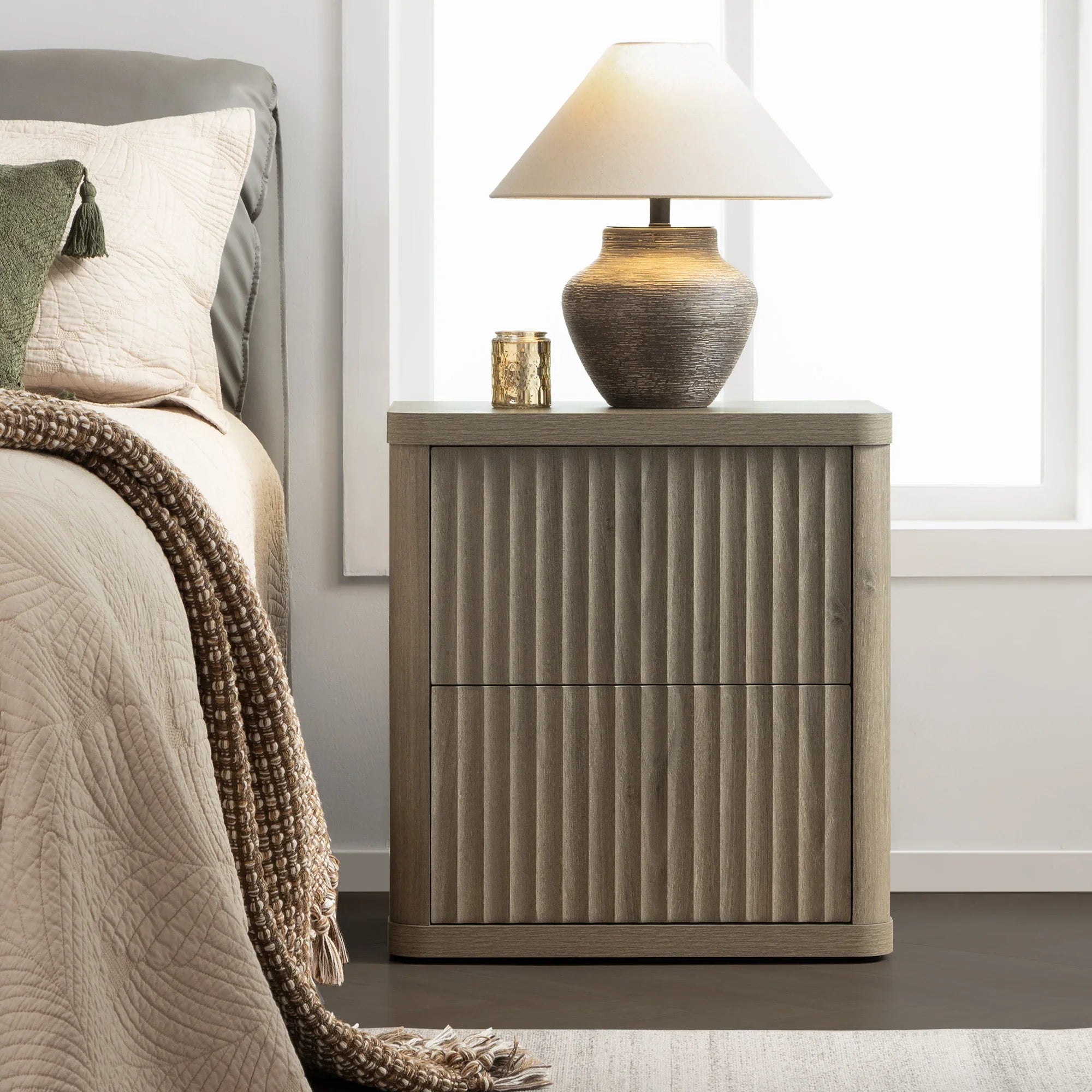 Cas Nightstand with 2 Drawers