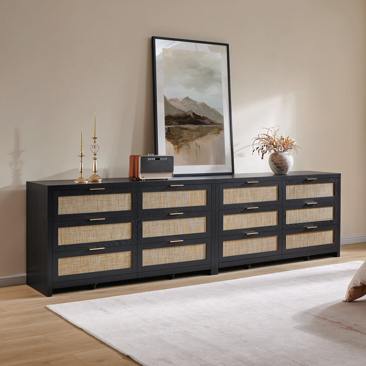 Savanna 6 Drawers Dresser for Bedroom, Set of 2
