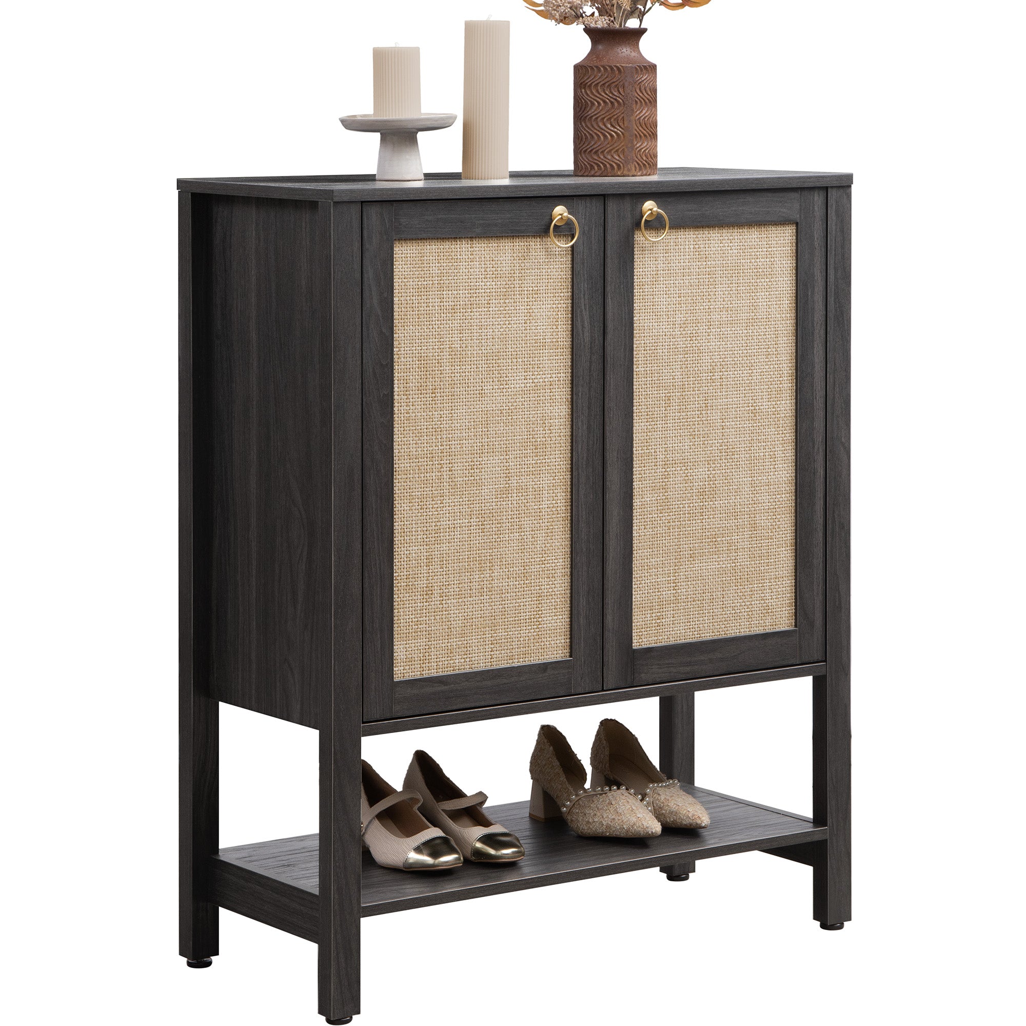 Terra Black Shoe Cabinet, 2 Doors - Sicotas