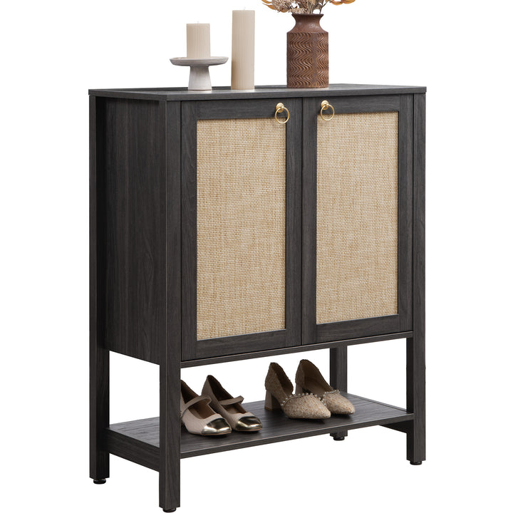 Terra Black Shoe Cabinet, 2 Doors - Sicotas