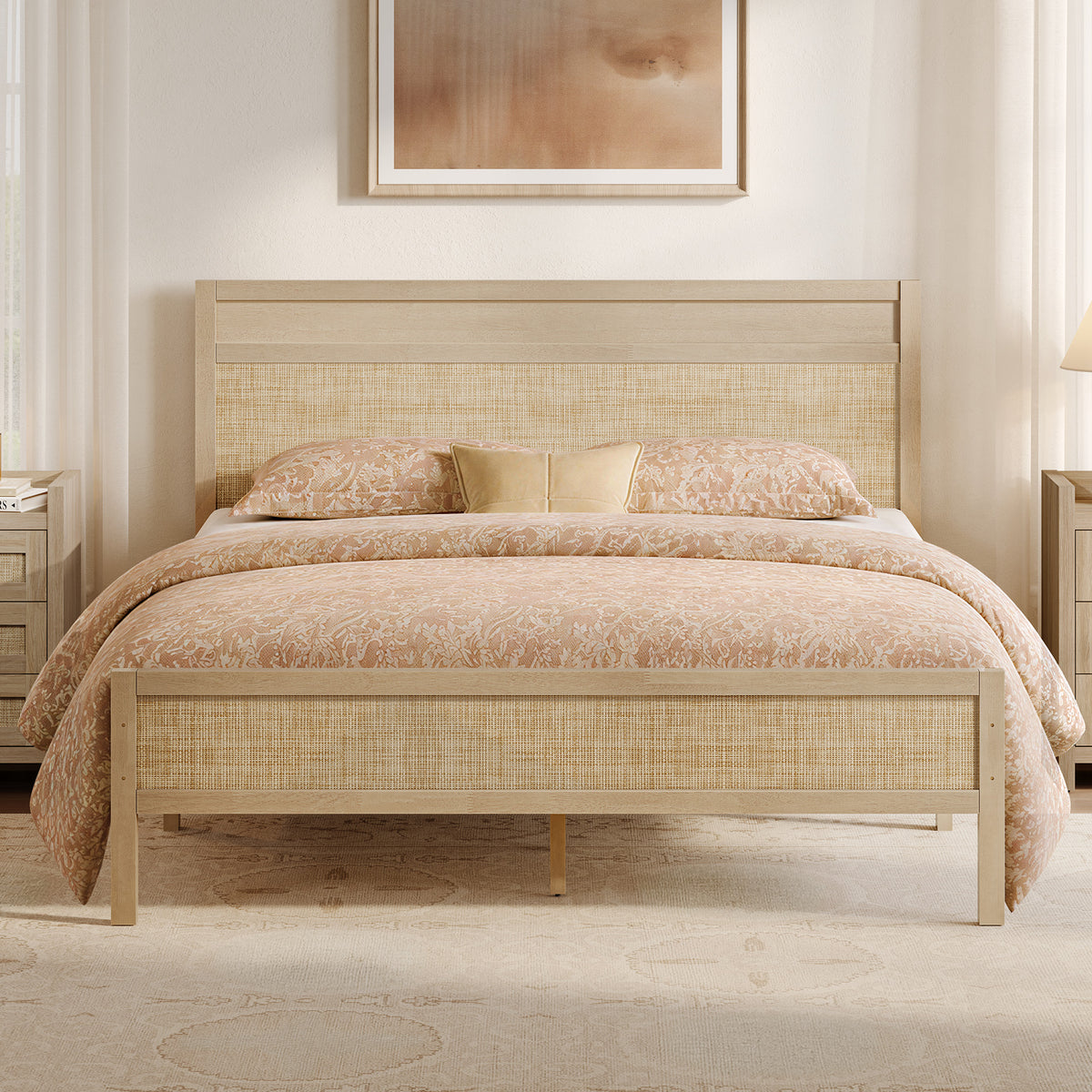 Savanna Rattan Bed Frame, Queen Size