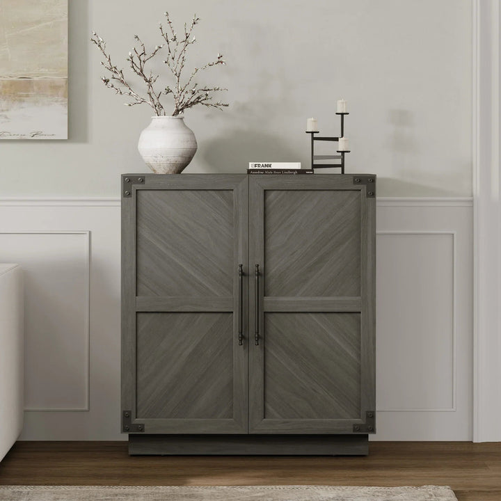Willow Sideboard Cabinet with 2 Doors - 3 Pieces - Ash Gray