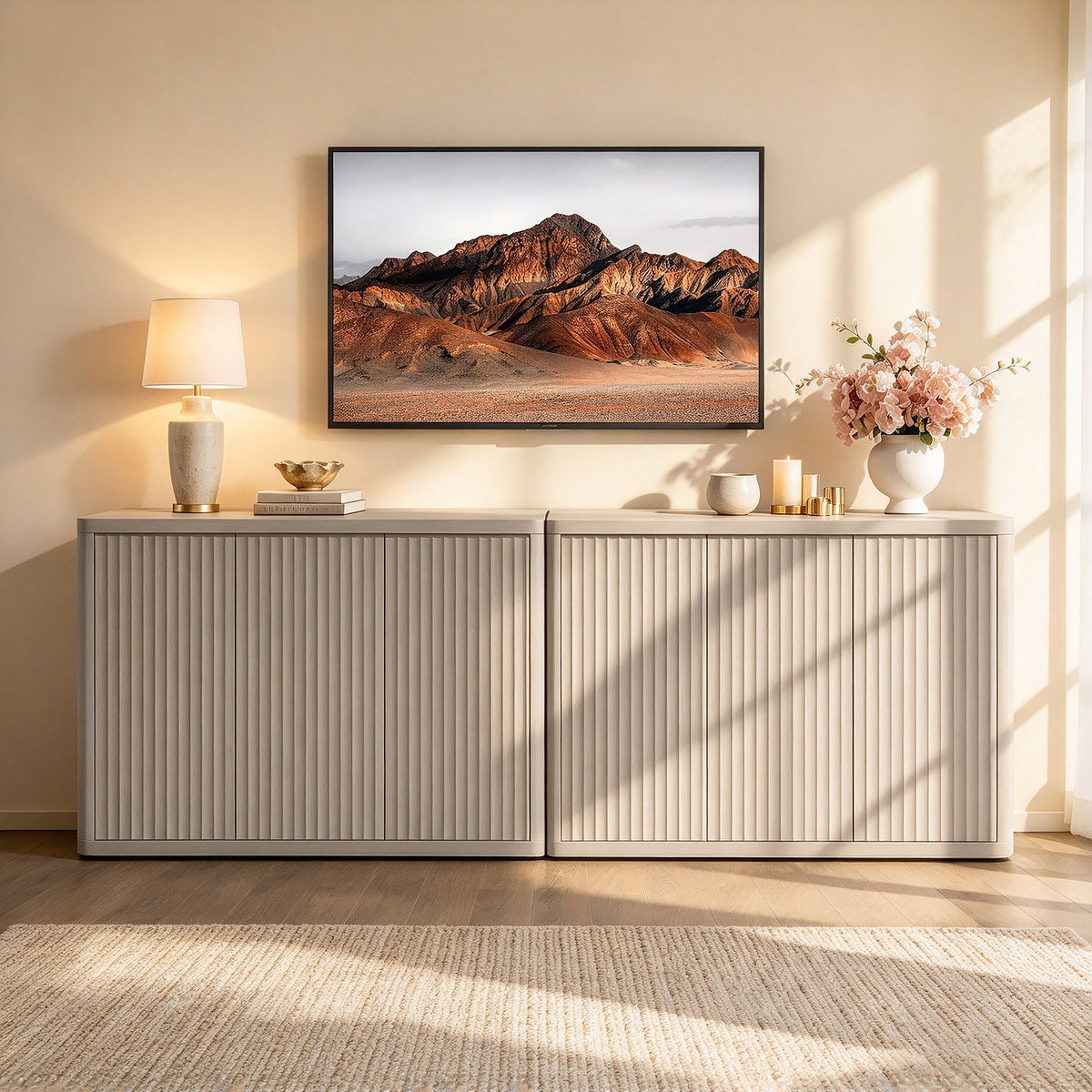 Cas TV Stand with 3 Doors, 46.6Inch Wide