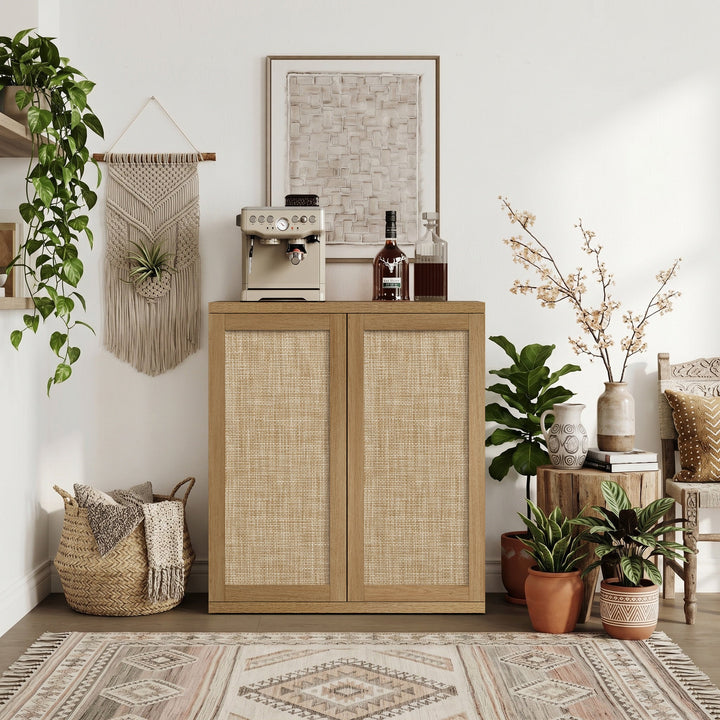 Zura Rattan Sideboard, 2 Doors - Sand Oak - 1 Piece