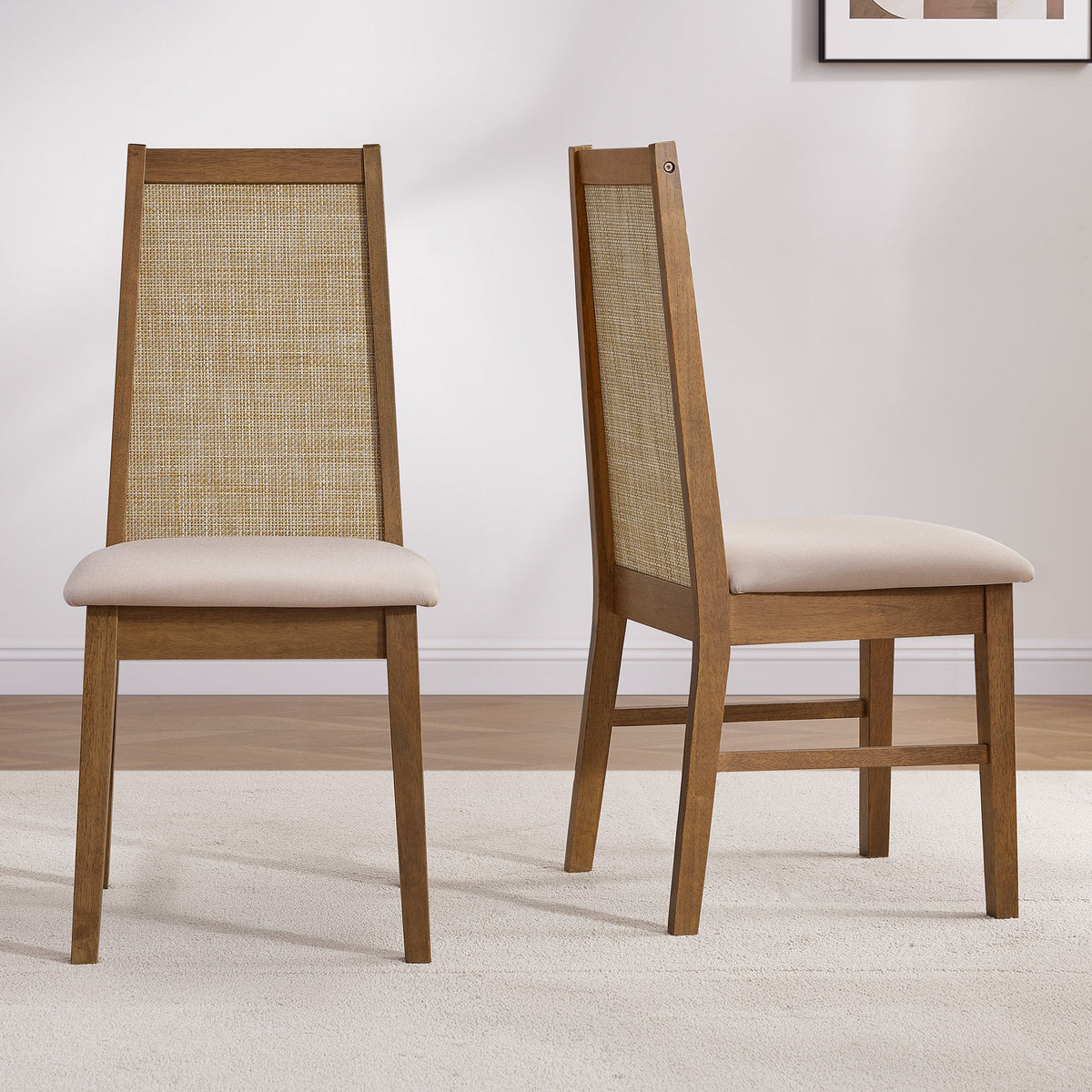 Savanna Upholstered Dining Chair, Solid Wood Frame, Set of 2