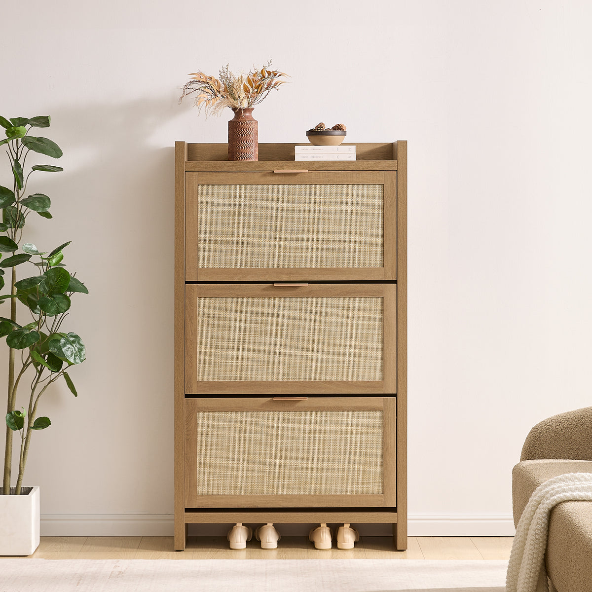 Savanna Flip Door Shoe Cabinet, 30 Pairs Shoes