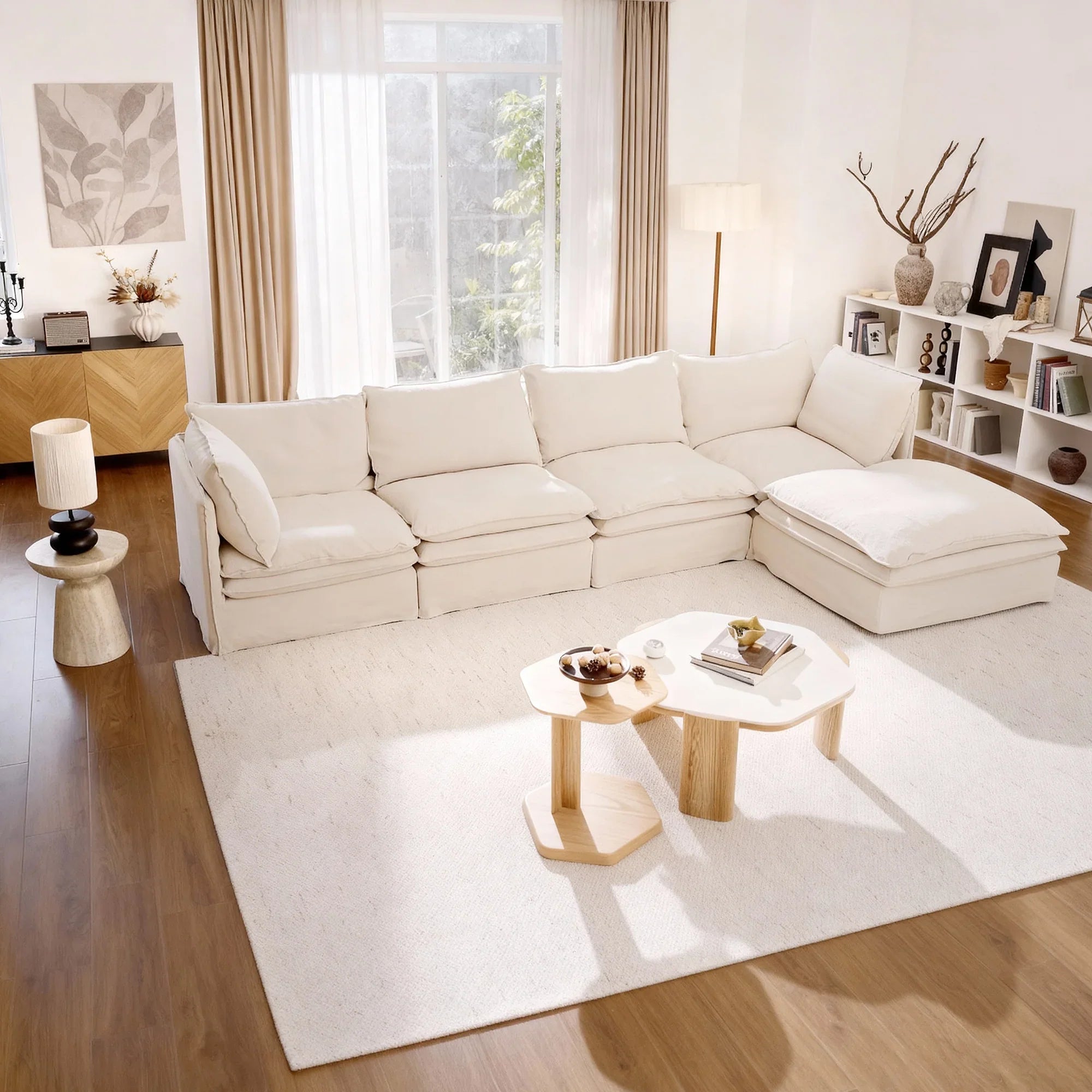 Eira Sectional L-Shape Sofa, Feather Down