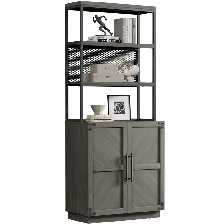 Willow 2 Doors Bookshelf, 75.3 Inch Tall