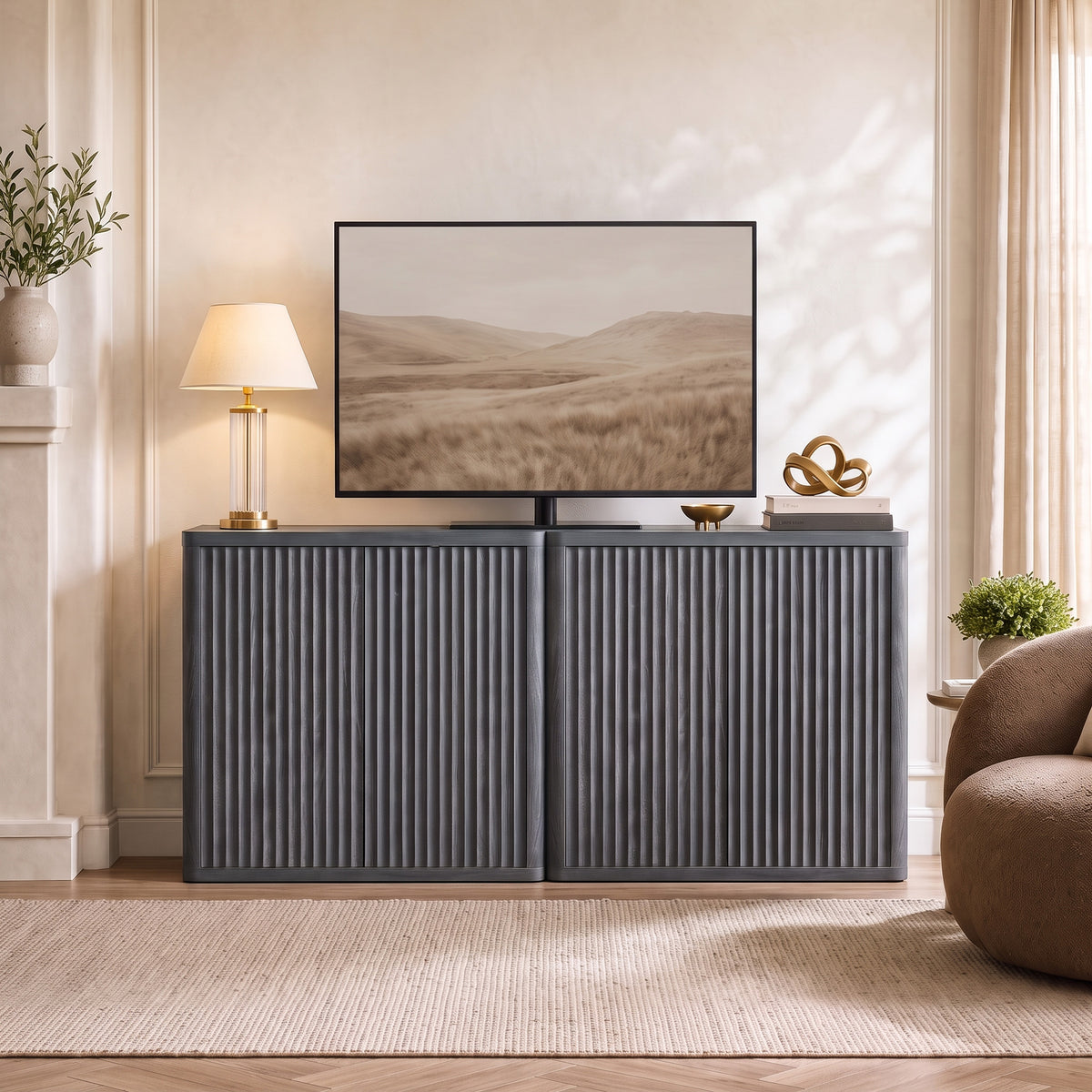Cas TV Stand with 2 Doors, 34.6Inch Wide