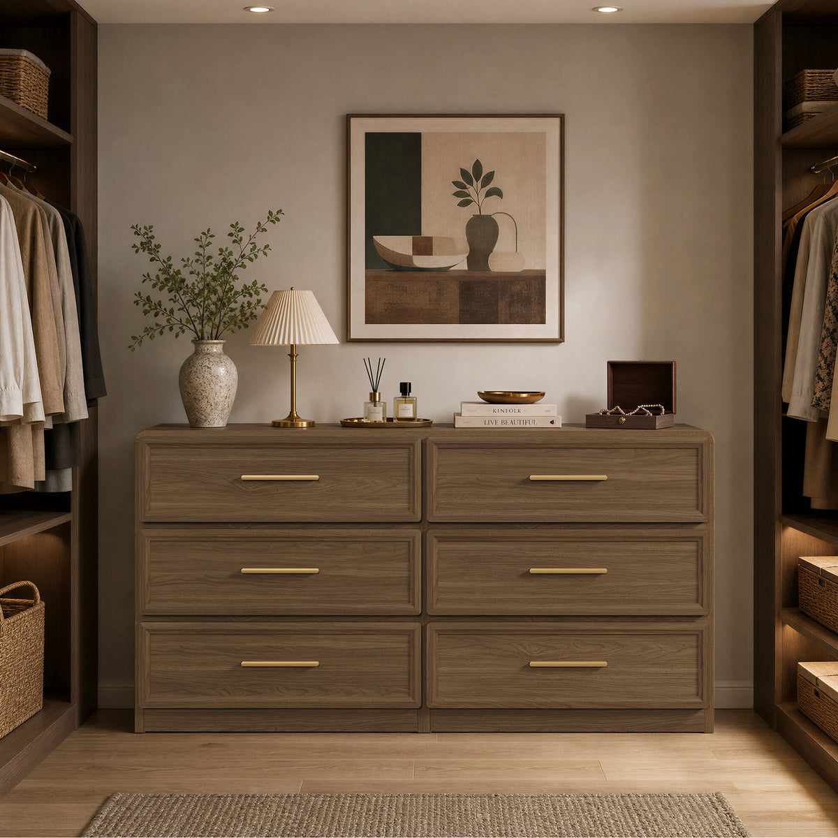 Crescent 64'' Wide 6-Drawer Dresser, Large Storage