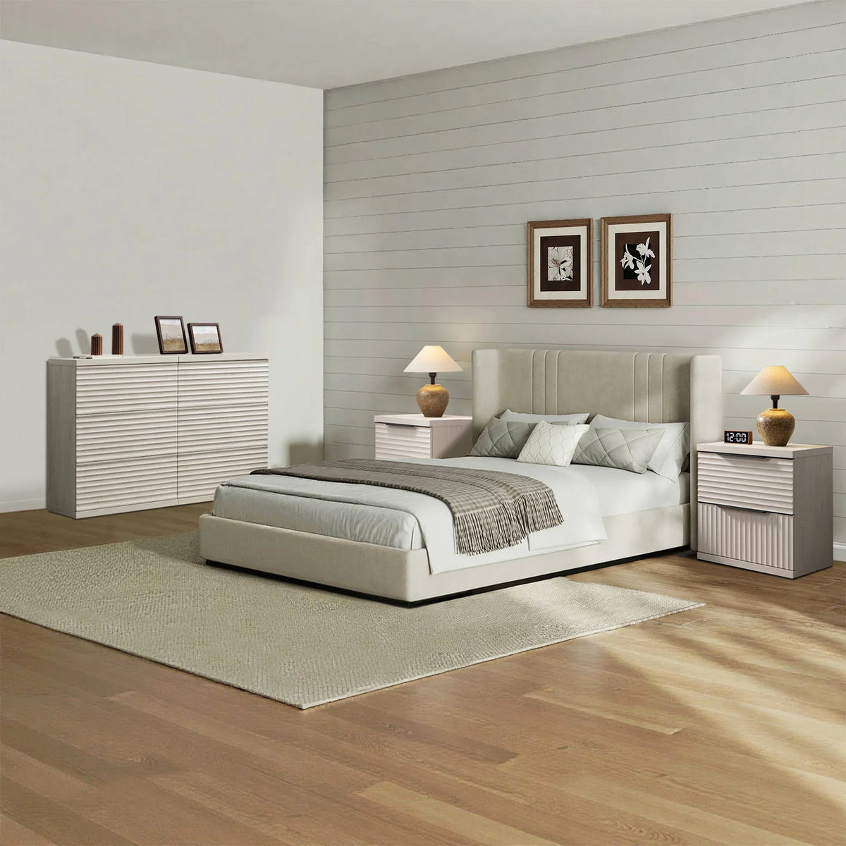 Stria 6-Drawer Dresser and Nightstands Set