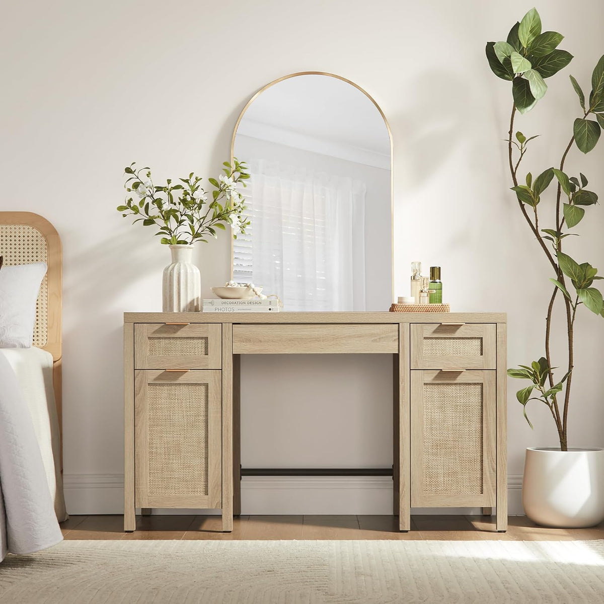 Savanna Makeup Desk with Drawers, Set of 2