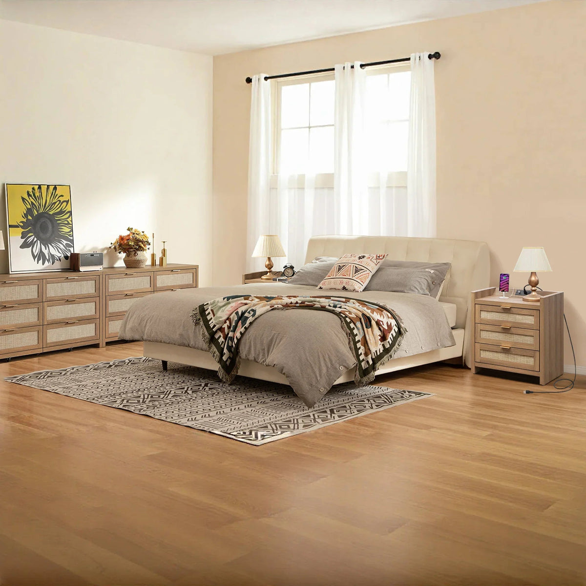 Savanna 6 Drawers Dresser Set, Bedroom Storage