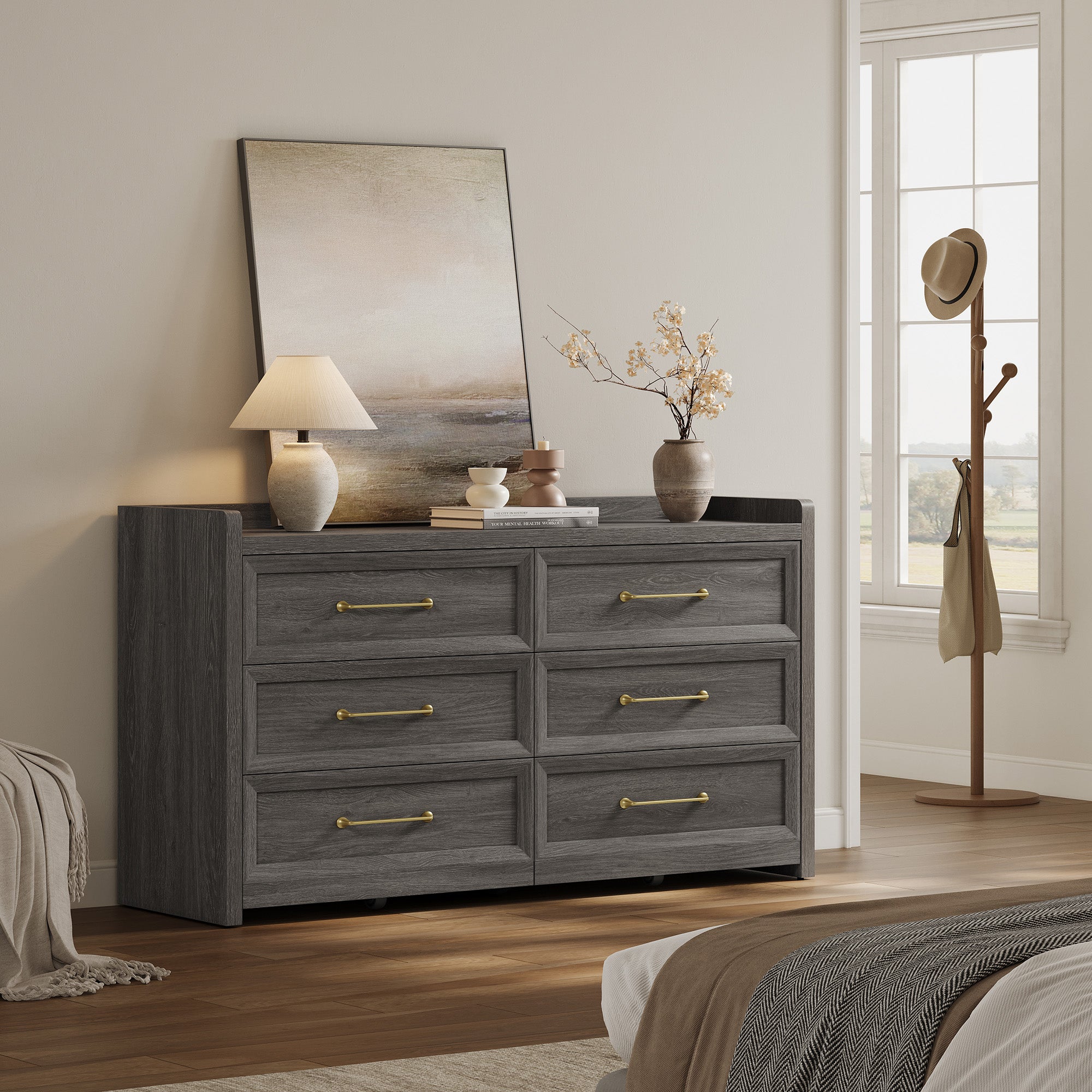 Helio Black Dresser, 6 Drawers
