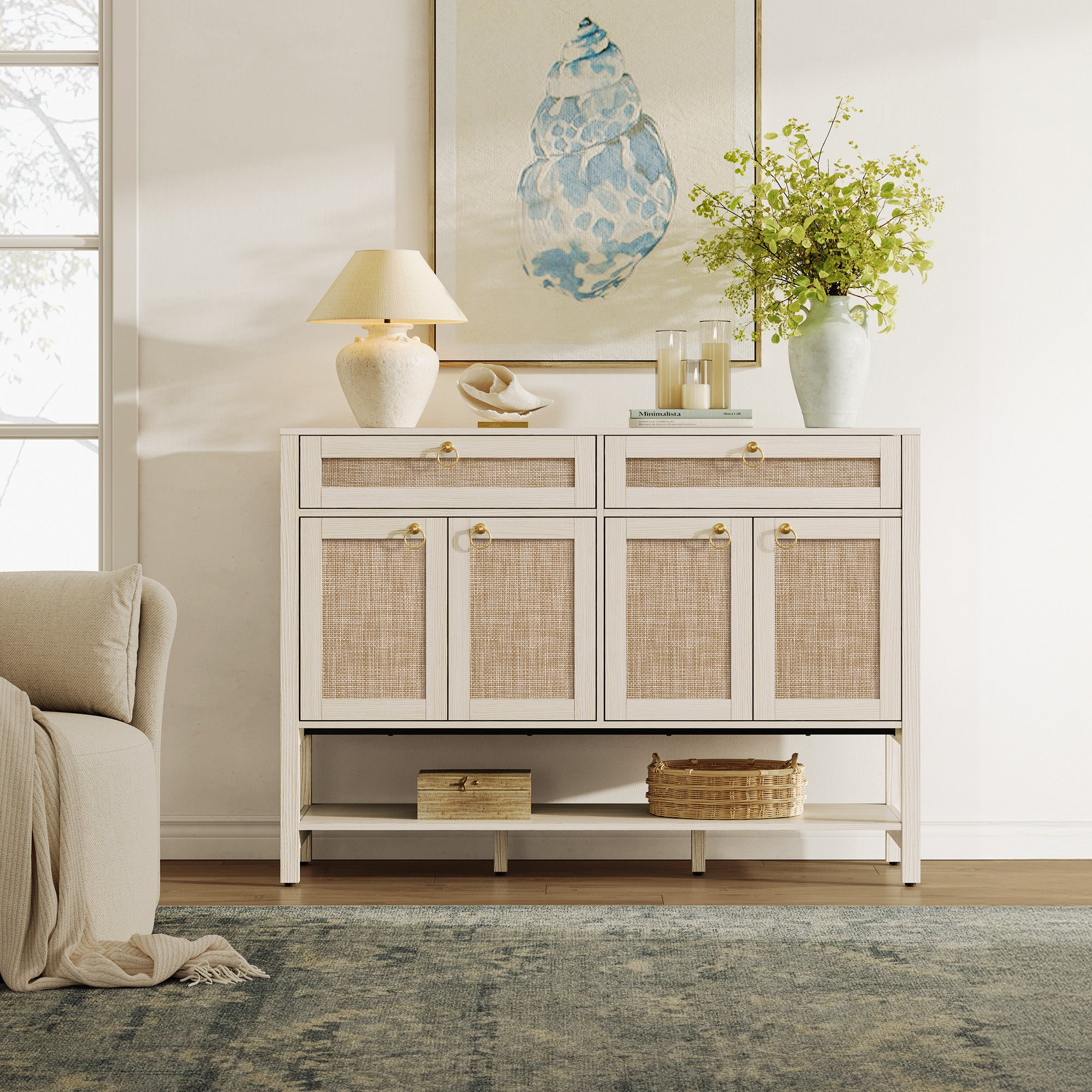 Terra TV Stand with Storage, 55 Inches Wide