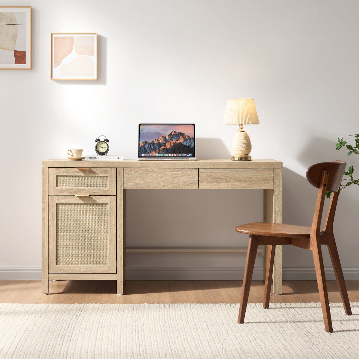 Savanna 55-Inch Wide Vanity Table, Makeup Storage