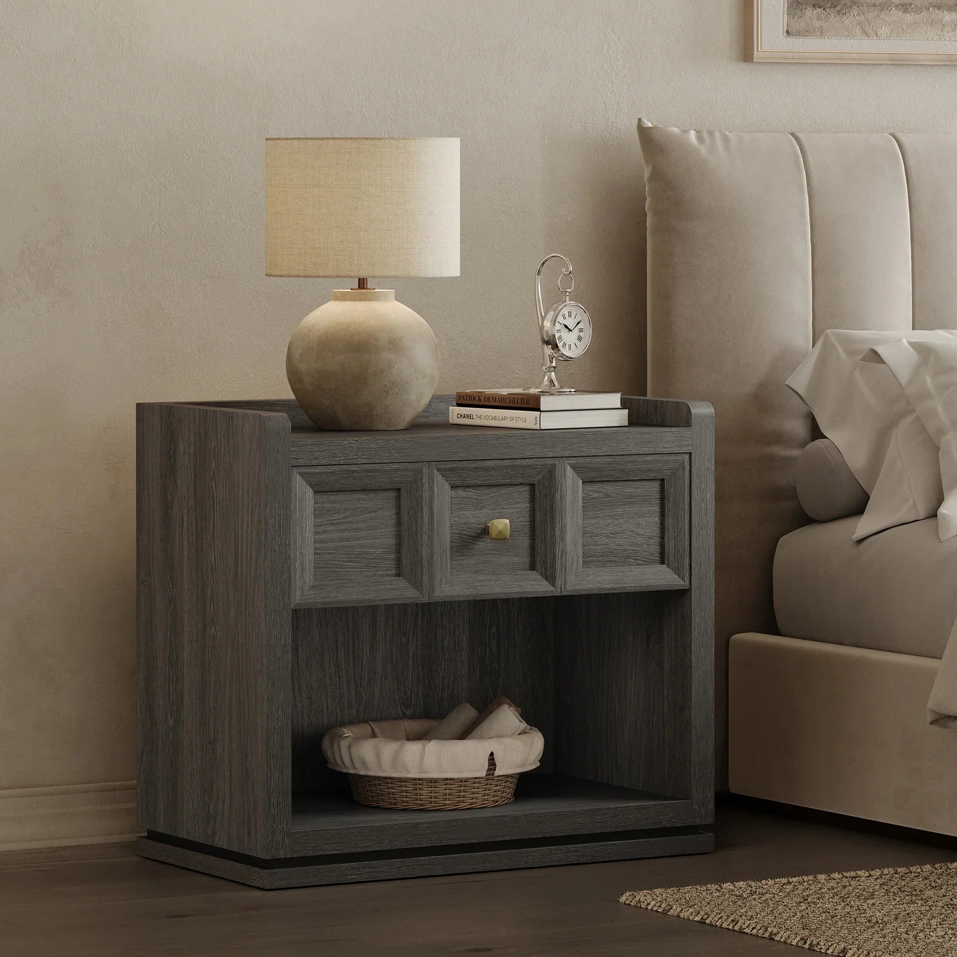 Helio Nightstands Set, 26 Inch Wide for Bedroom