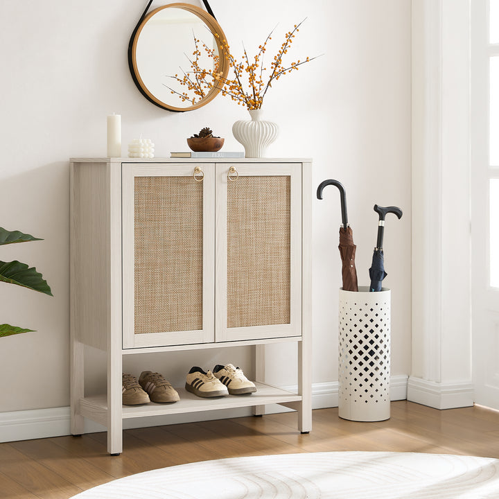 Terra Shoe Cabinet, 2 Doors - Set of 3 - White Cream Oak