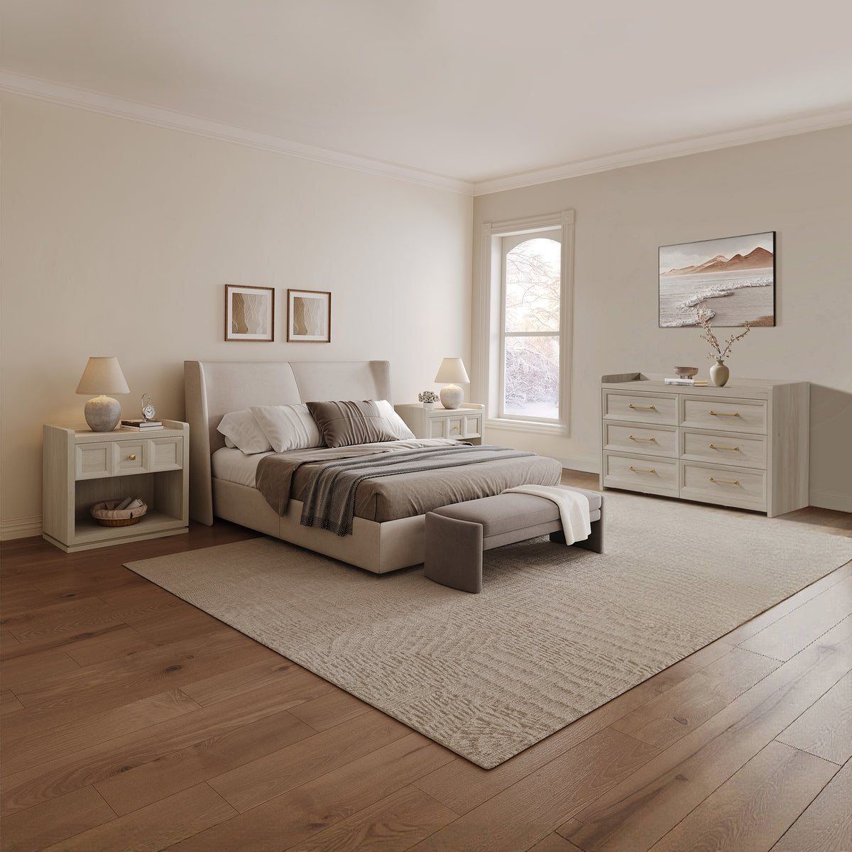 Helio 6 Drawers Dresser and Nightstand