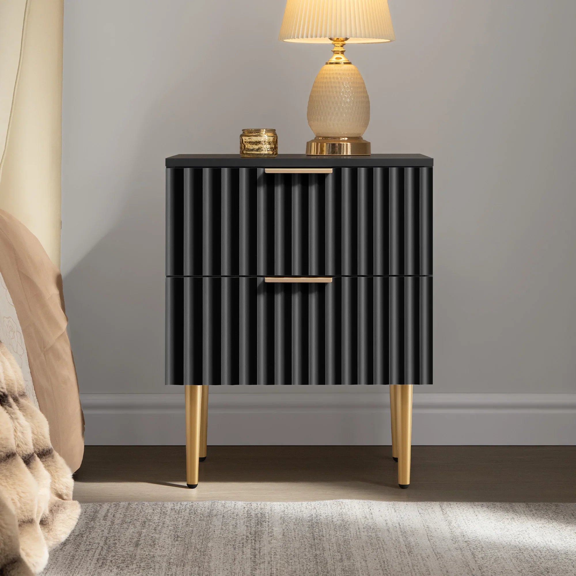 Opus Black Nightstand