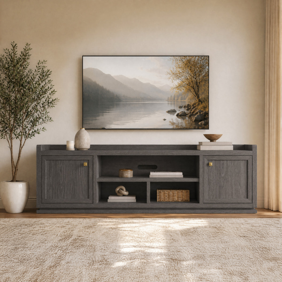 Helio Modern TV Stand with Doors