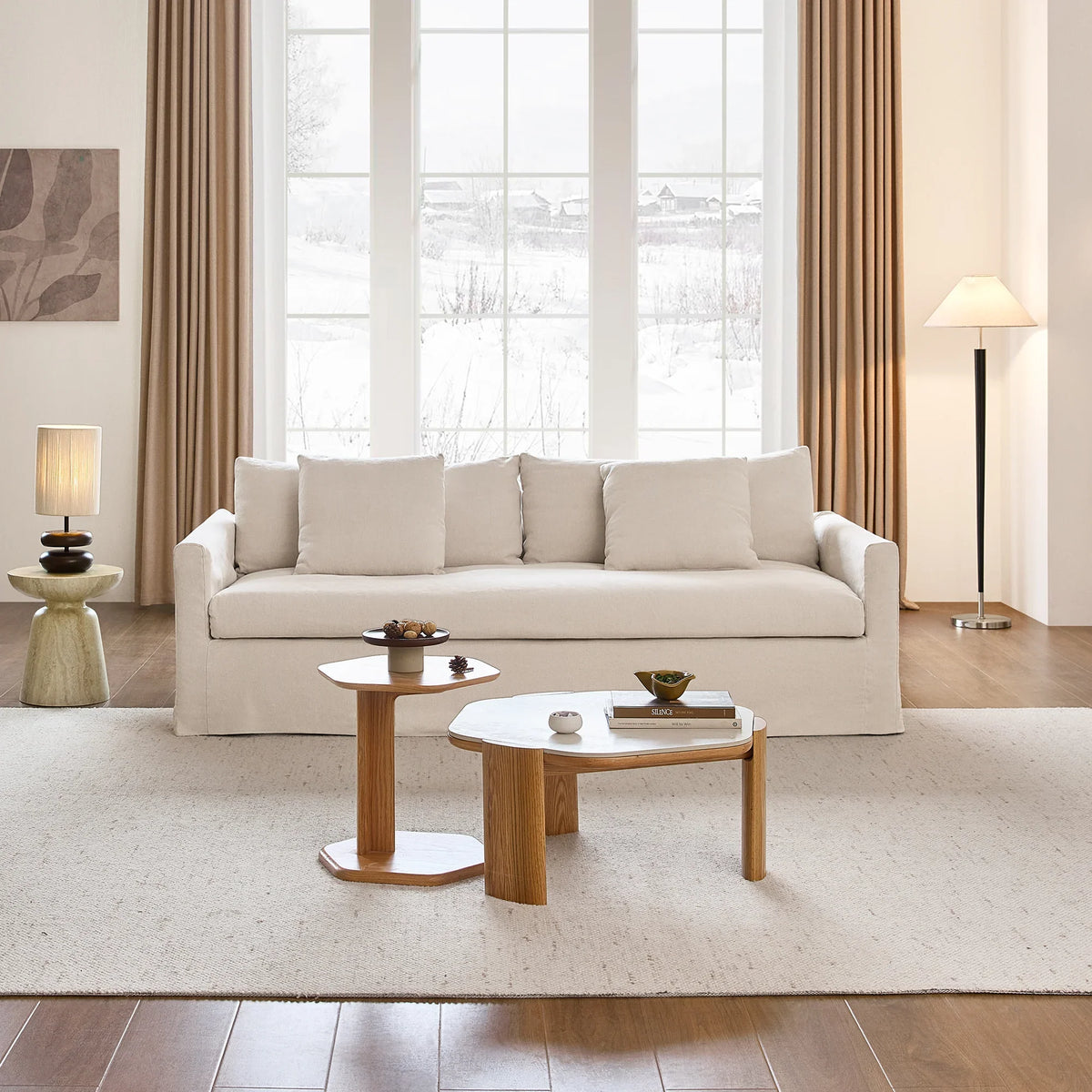 Eira Feather-Down Cushion Sofa, Deep Seat