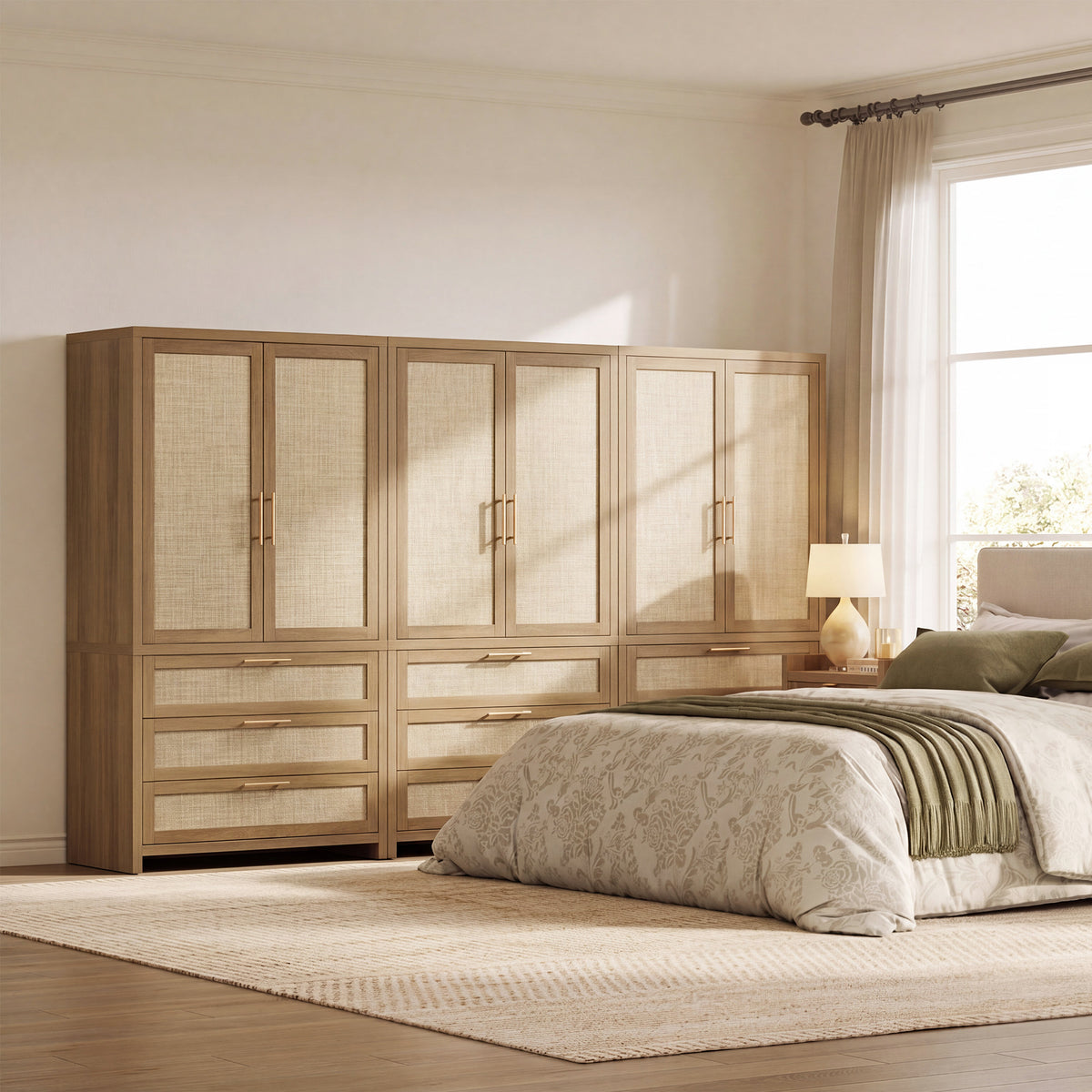 Savanna Boho Wardrobe, Large Storage, Set of 3