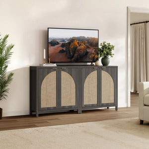 Savanna 65'' TV Stand with Arched Doors, Set of 2