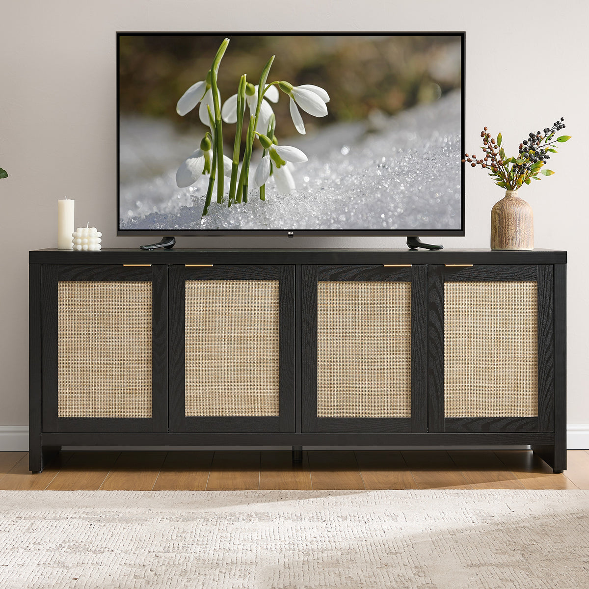 Savanna TV Storage Cabinet with 4 Doors, up to 65Inch