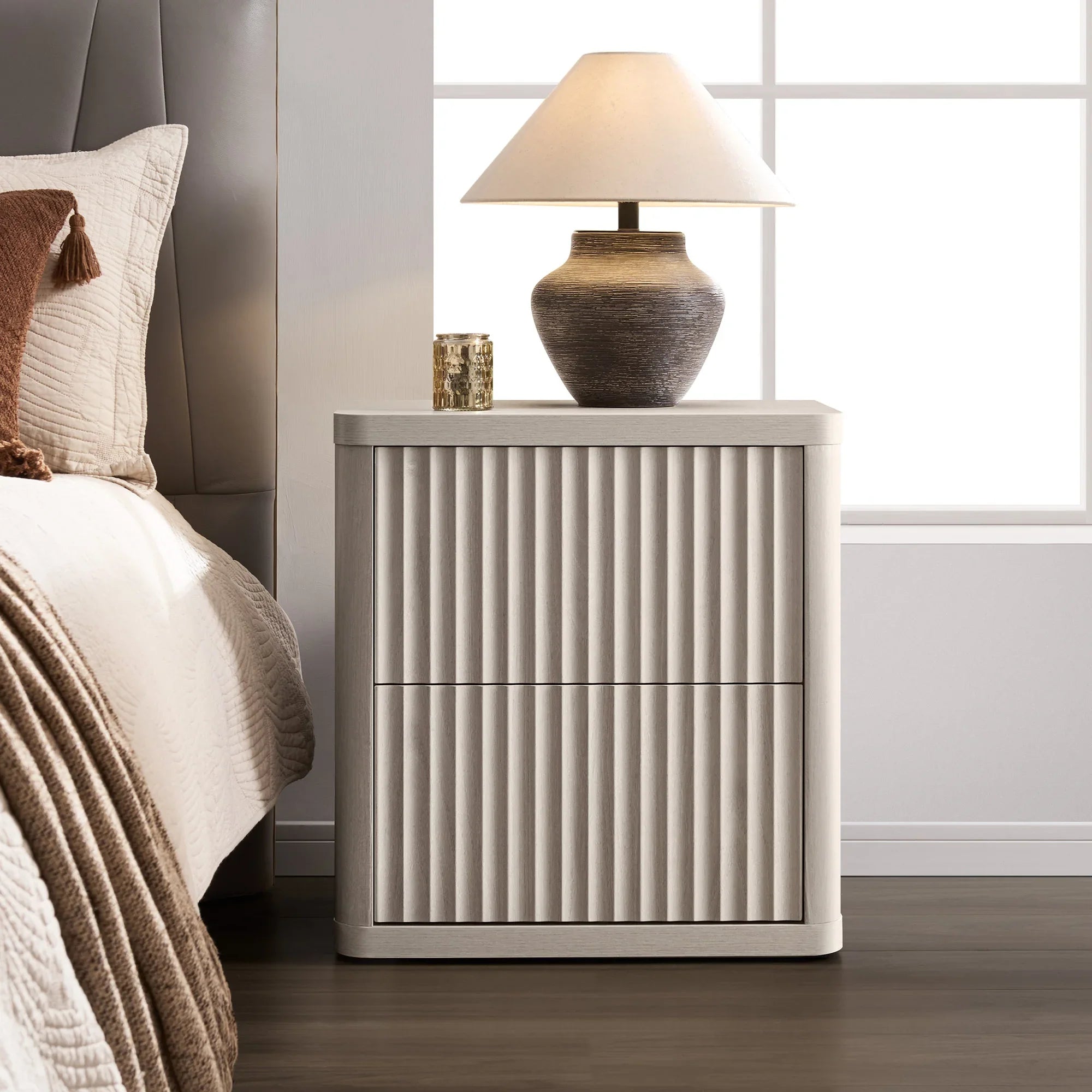 Cas 2 Drawers Nightstand for Bedroom