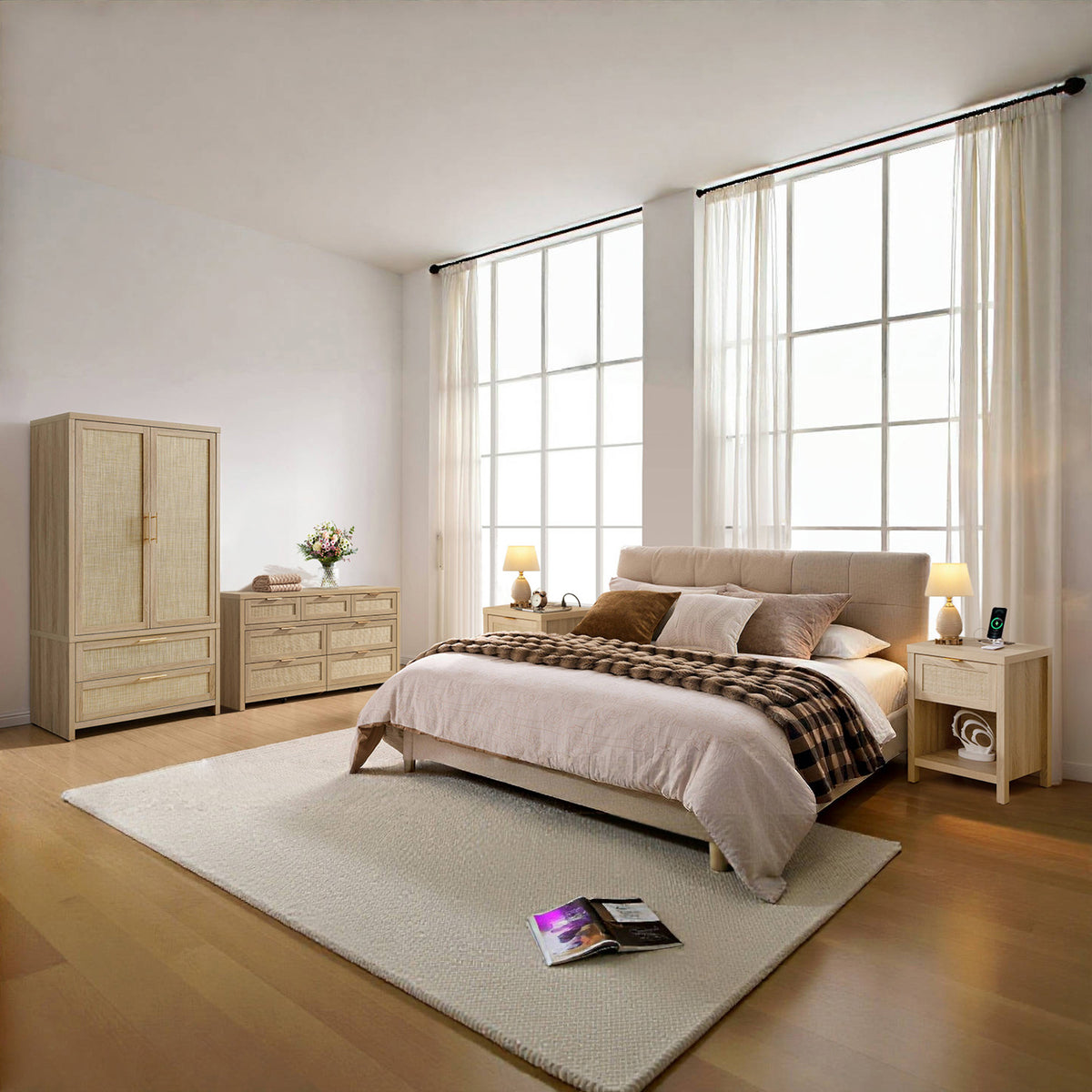 Savanna Wardrobes Closet,Dresser and Nightstand Set