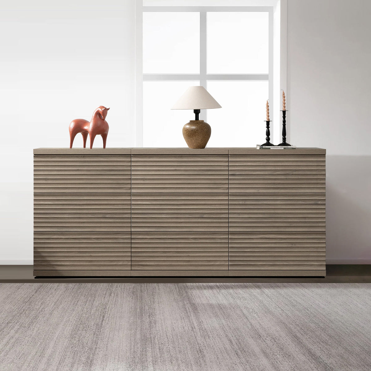 Stria Sideboard with 3 Drawers, Set of 3