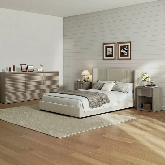 Stria 9-Drawer Dresser and Cas Nightstand Set