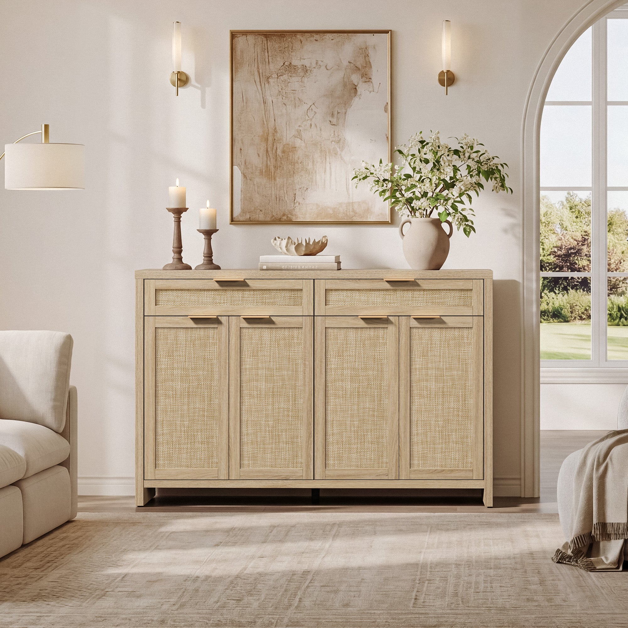 Savanna 59Inch-Wide Buffet Cabinet, Large Storage