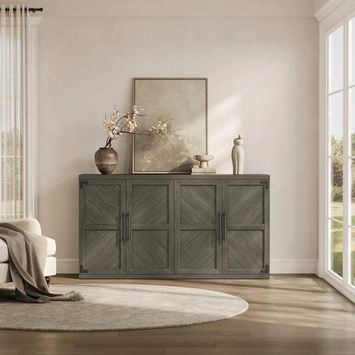 Willow Farmhouse Sideboard with 4 Doors, Set of 2