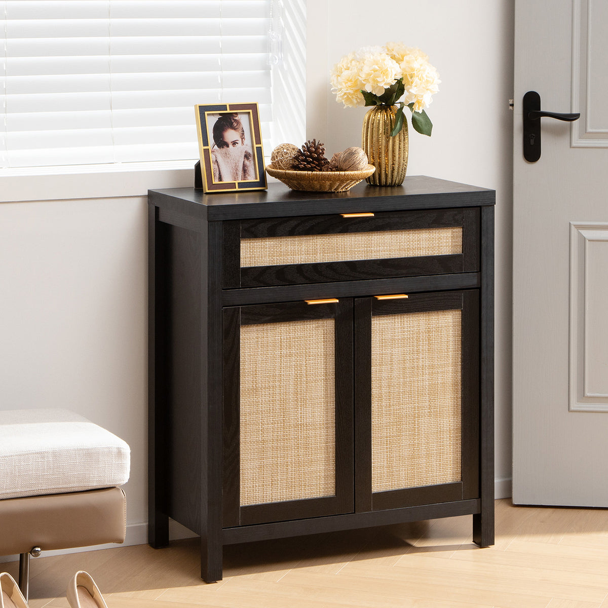Savanna Black Buffet Cabinet with Storage