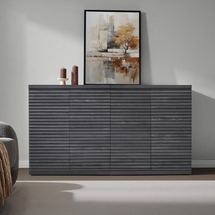 Stria Sideboard with 2 Doors for Living Room, Set of 2