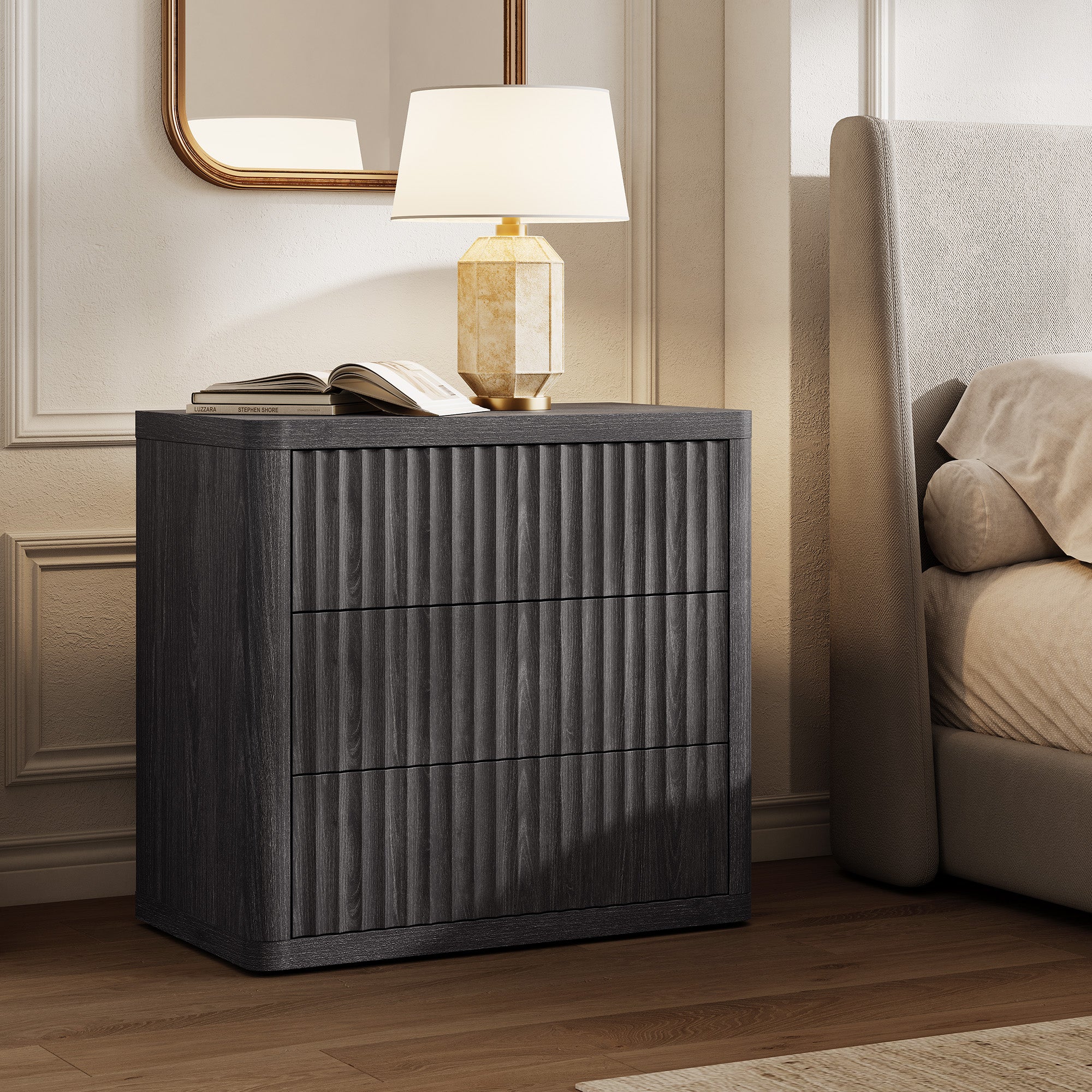 Cas 3-Drawer Nightstand, 27 Inches Wide