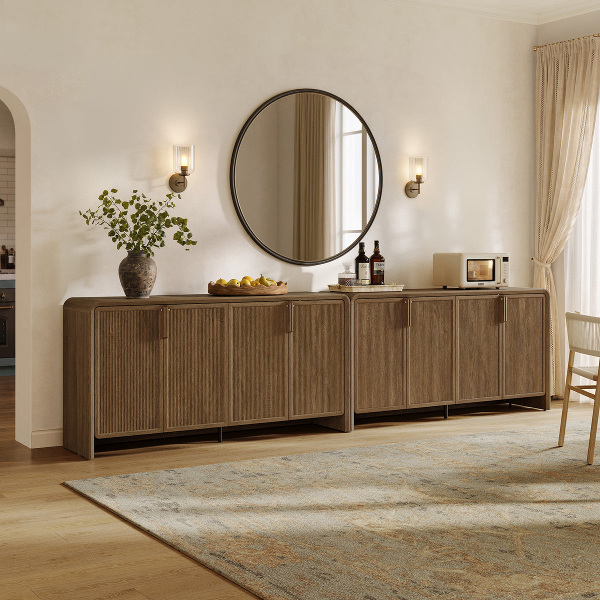 Alina Storage Cabinet, 65Inch Wide, Set of 2