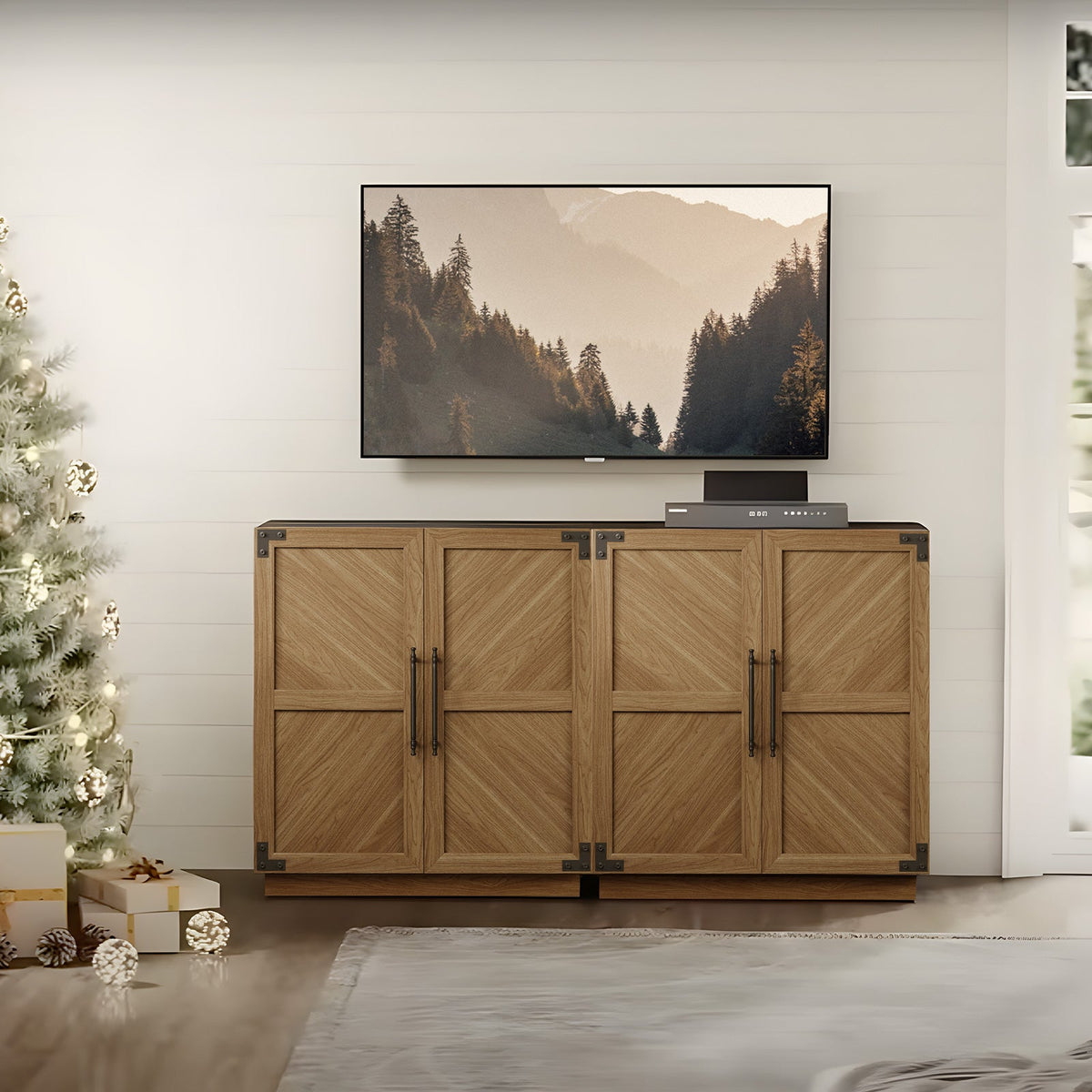 Willow Sideboard Buffet with Doors, Set of 2