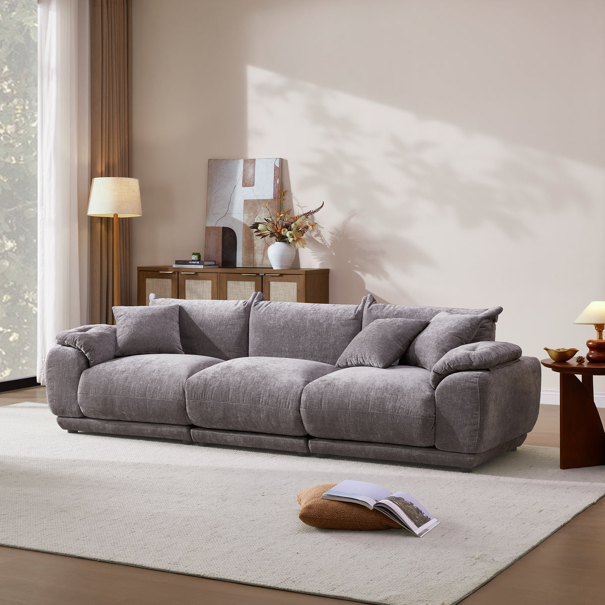 Noor Sectional 3 Seater Couch, Deep Seat