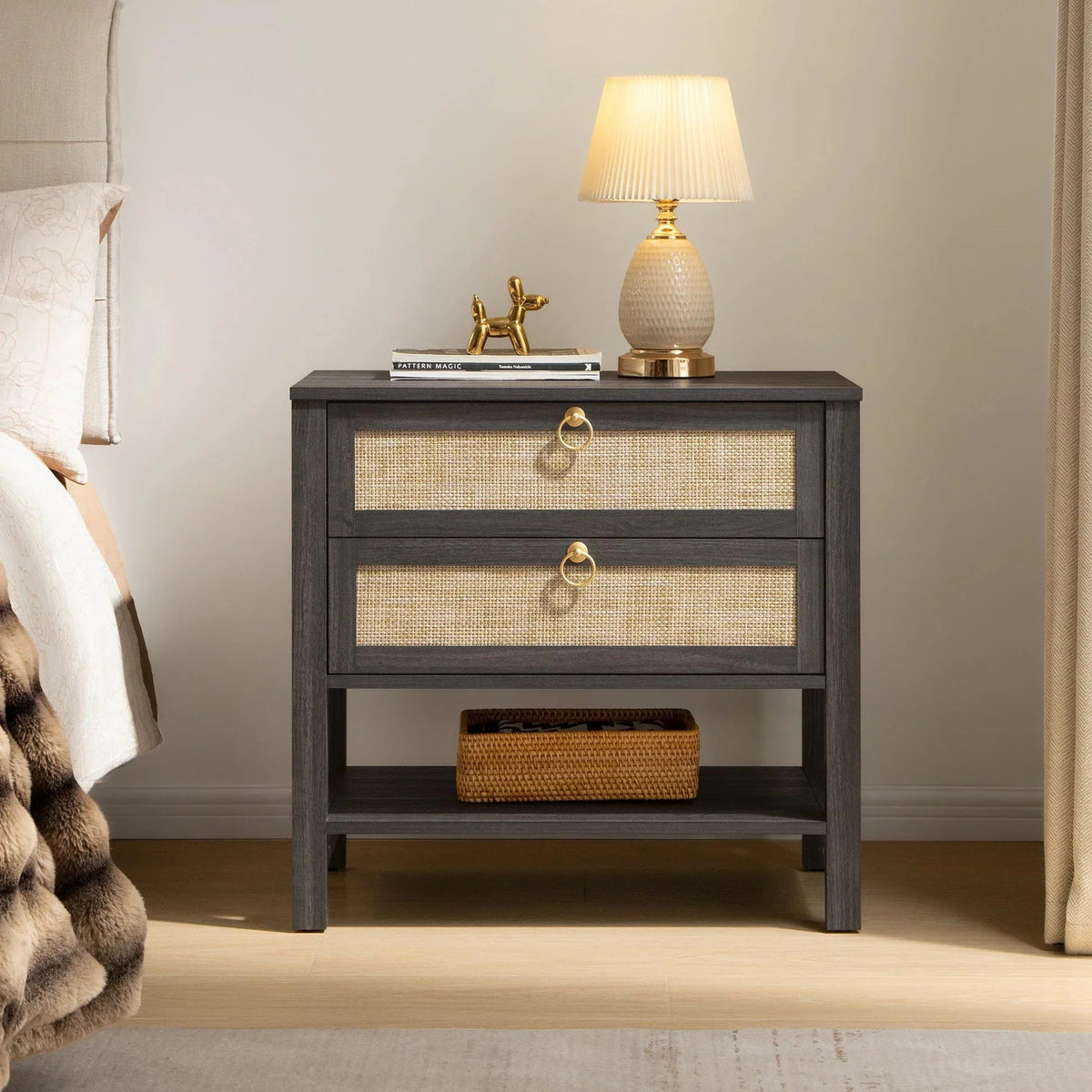 Terra Nightstand with 2 Drawers, Set of 2