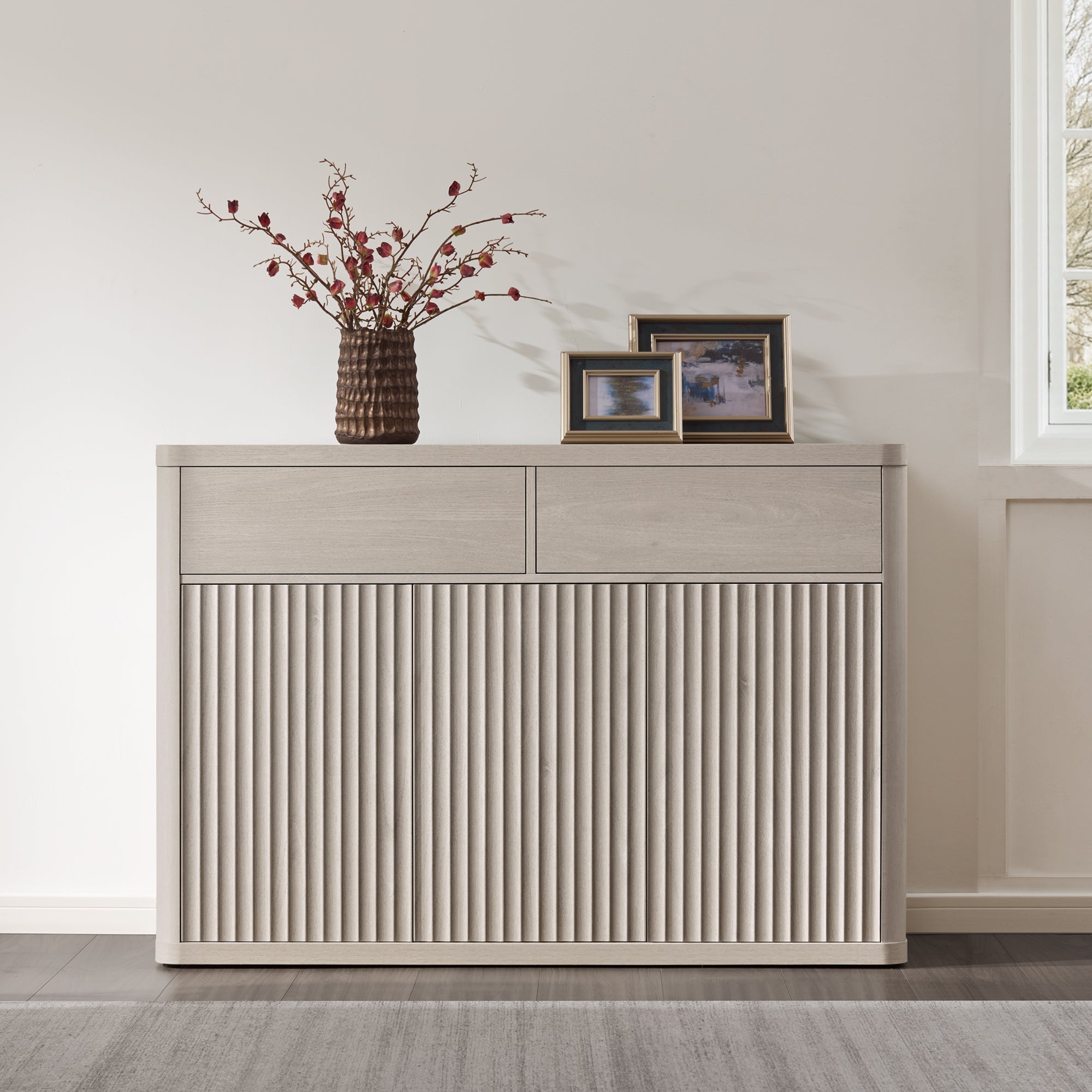 Cas Sideboard Cabinet, Fluted Style