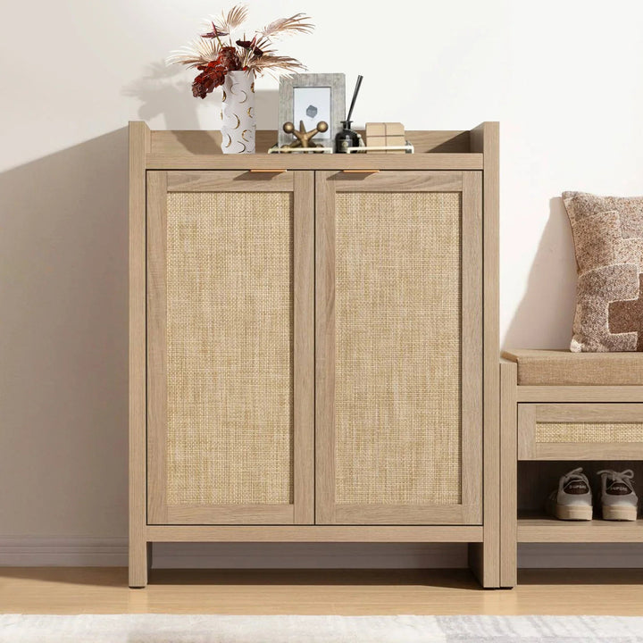 Savanna Rattan Shoe Cabinet, 2 Doors