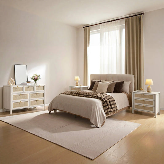 Terra Dresser and 3 Drawers Nightstands Set