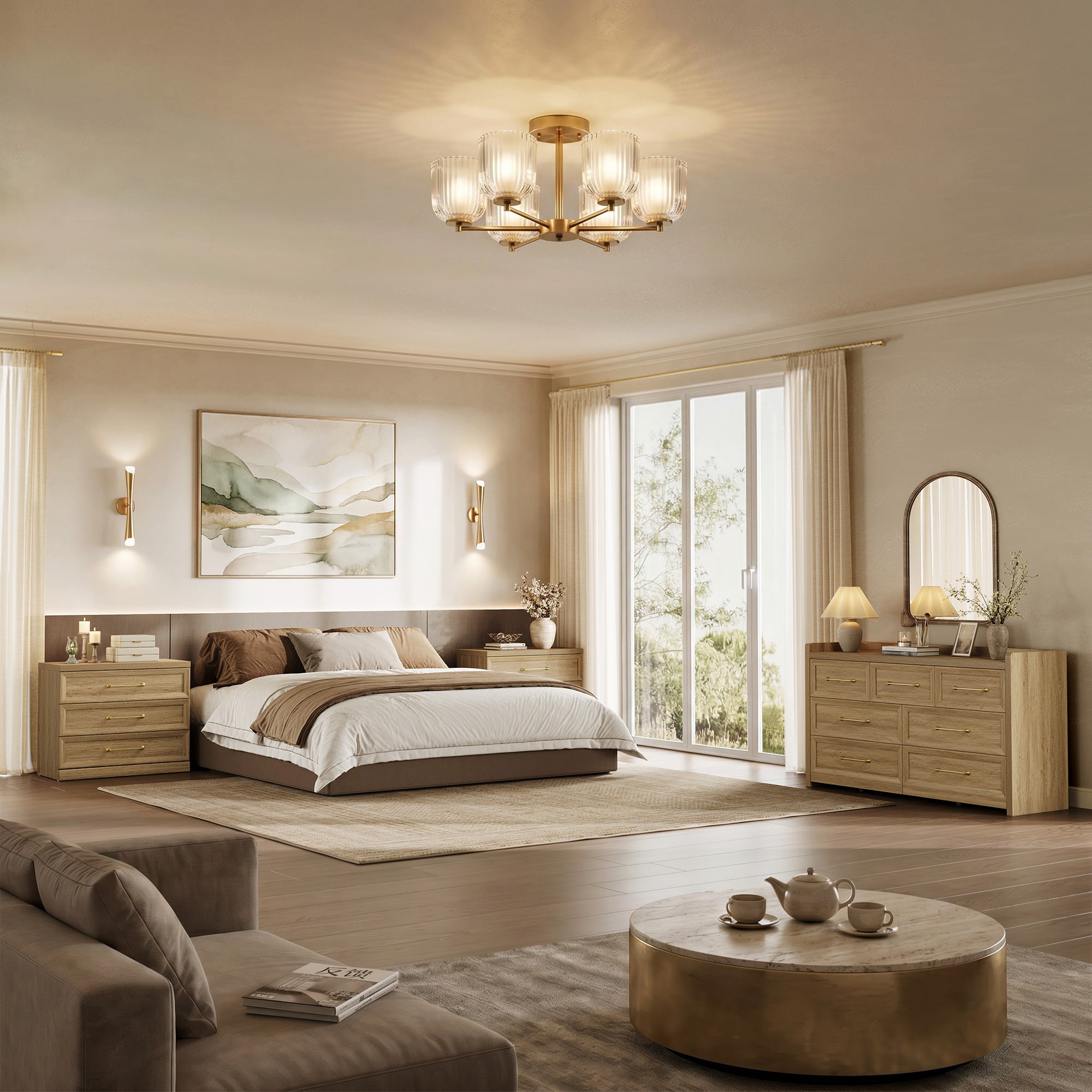 Helio 7-Drawer Dresser and 3-Drawer Nightstands Set
